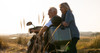 Afikim Afiscooter S3 3-Wheel Scooter, gray, lifestyle, couple in the dunes