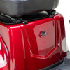 Bespoke Mobility Legacy 3-Wheel Scooter, red, close-up of rear storage compartment