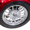 Bespoke Mobility Supreme 3-Wheel Scooter, red, close-up of rear wheel