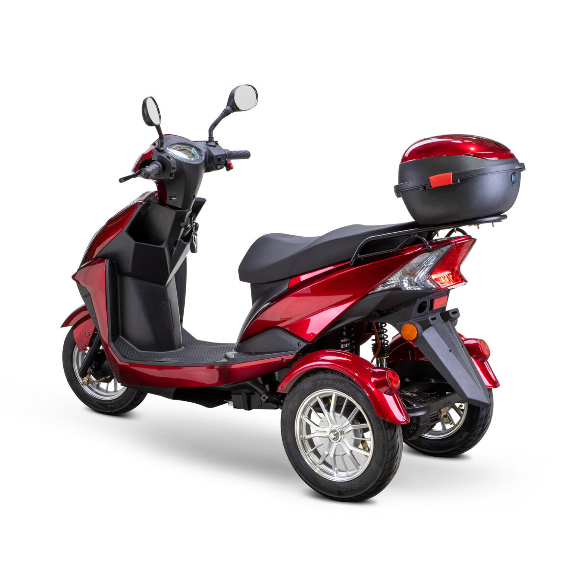 Bespoke Mobility Regal 3-Wheel Scooter, red, rear 3/4