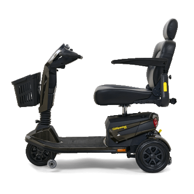 Grey Golden Companion HD 3-wheel scooter seen from the side