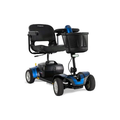 Blue Go Go Sport 4-wheel scooter, angled front view