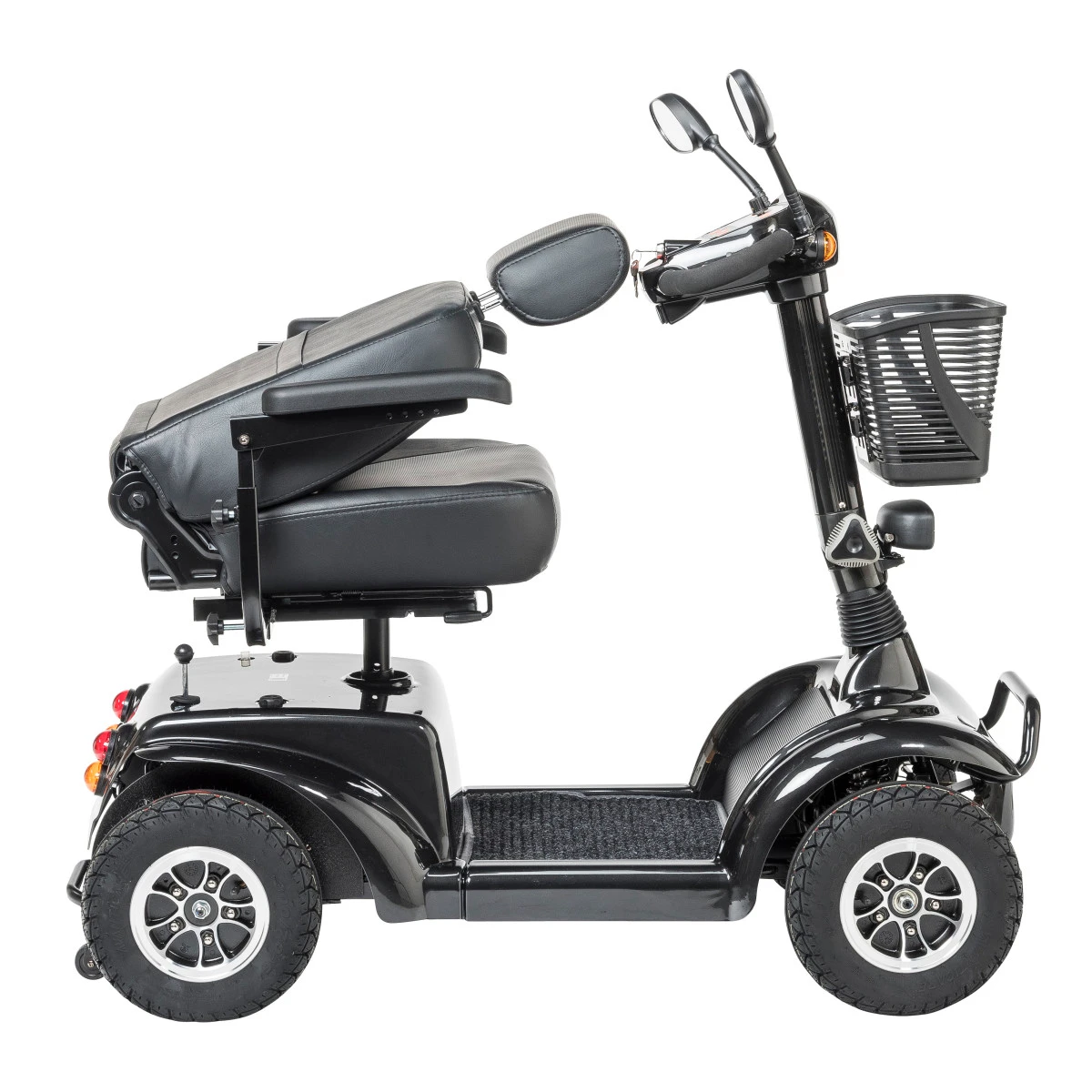 Black Prowler 3410 4-wheel scooter seen from the side