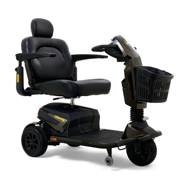 Golden Companion HD 3-Wheel Scooter in Galactic Grey, front three-quarter view facing right