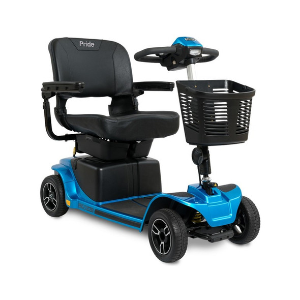 Revo 2.0 4-Wheel Scooter in True Blue, front three-quarter view facing right