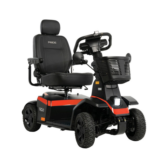 PX4 4-Wheel Scooter in Red, front three-quarter view facing right