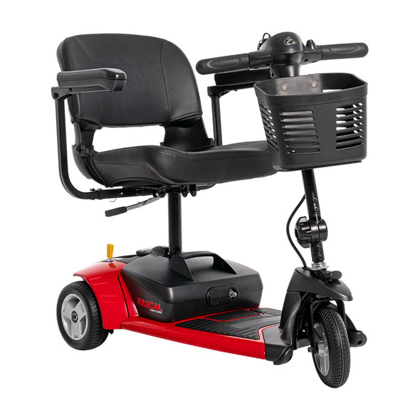 Mega Motion Rascal Venture 3-Wheel Scooter, red, front 3/4
