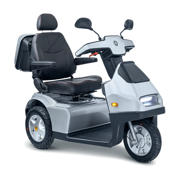 Afikim Afiscooter S3 3-Wheel Scooter, silver, front 3/4