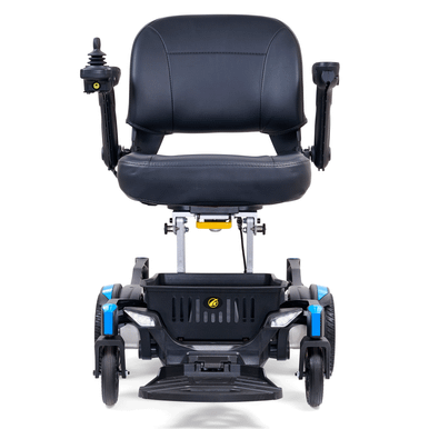 Buzzaround Carry-On Powerchair in Blue, front view