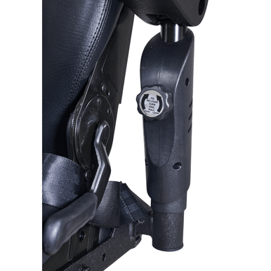 Compass HD Power Wheelchair, armrest height adjustment close-up