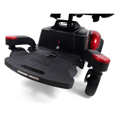 Buzzabout Power Wheelchair, footplate close-up