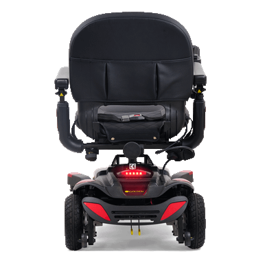 Buzzabout Power Wheelchair, rear view with taillights