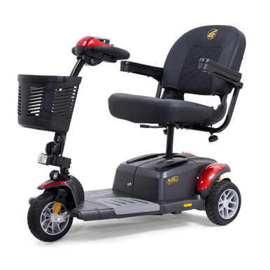 Buzzaround EX 3-Wheel Scooter in Velvet Red, front three-quarter view facing left