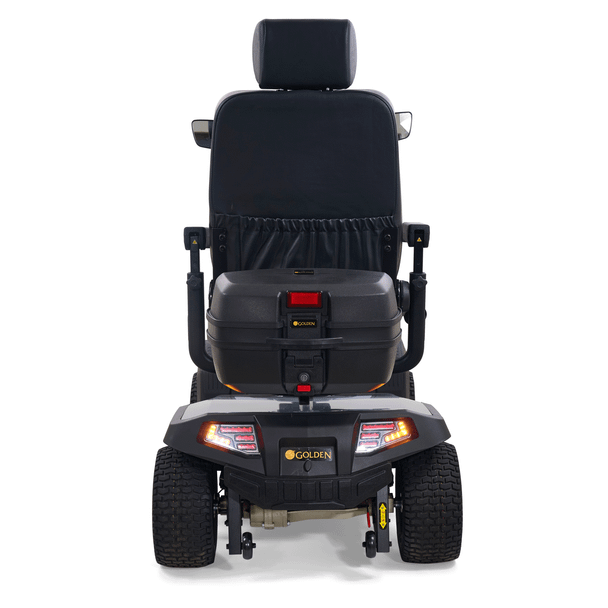 Eagle All-Terrain 4-Wheel Scooter in Grey, rear view with rear storage box