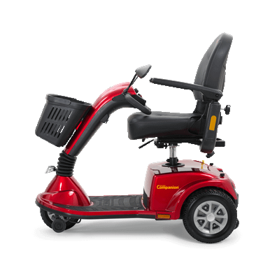 Golden Companion Mid-Size 3-Wheel Scooter, Red, side view, opposite side