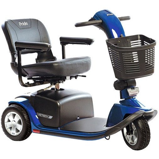 Victory 10 3-Wheel Scooter, Viper Blue, angled front view