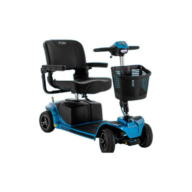 Revo 2.0 4-Wheel Scooter in True Blue, front three-quarter view, second smaller shot