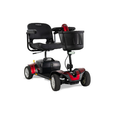Go Go Sport 4-Wheel Scooter with red panels, front three-quarter view, smaller shot