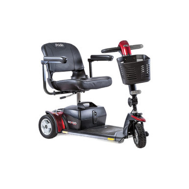 Go Go Sport 3-Wheel Scooter with red panels, front three-quarter view, second smaller shot