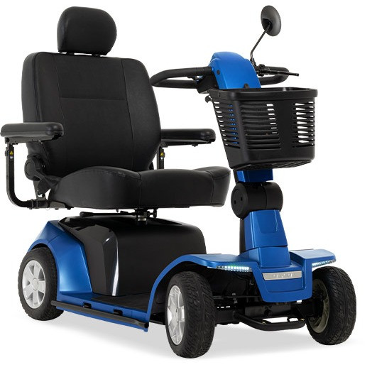 Maxima 4-Wheel Scooter, Ocean Blue, angled front view