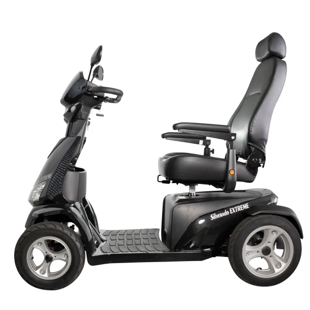 Merits Health Silverado Extreme 4-Wheel Scooter, black, side, left