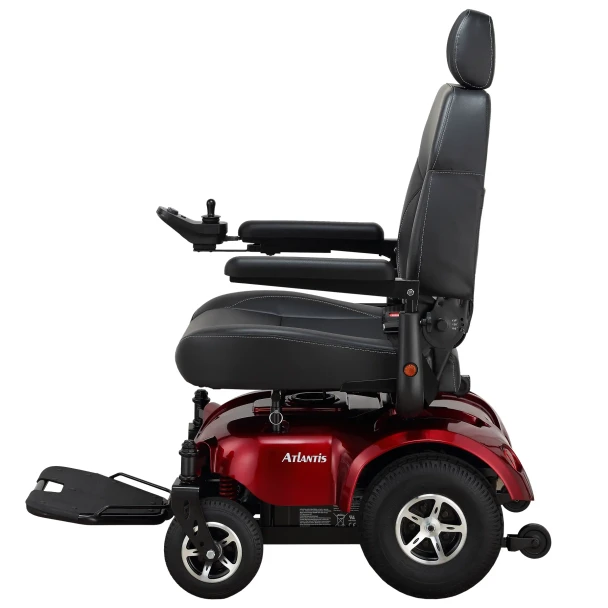 Merits Health Atlantis Power Wheelchair, red, side