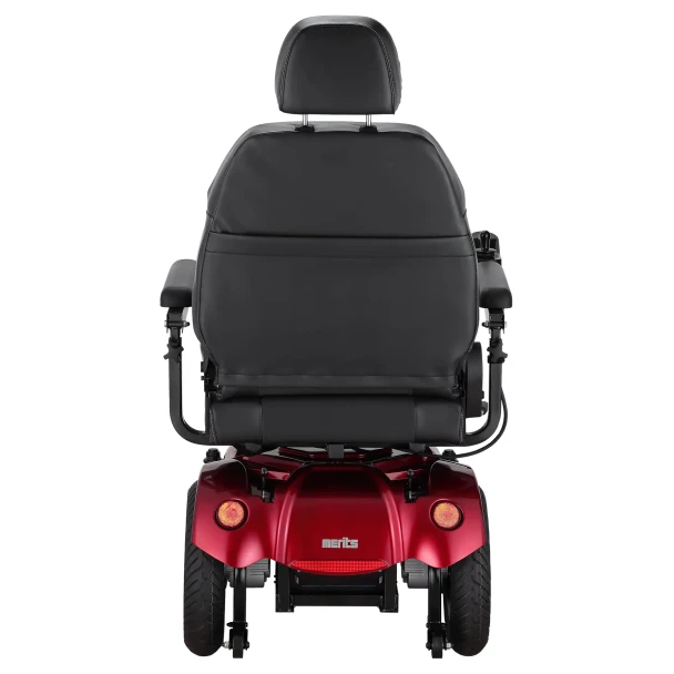 Merits Health Gemini Power Wheelchair, red, rear