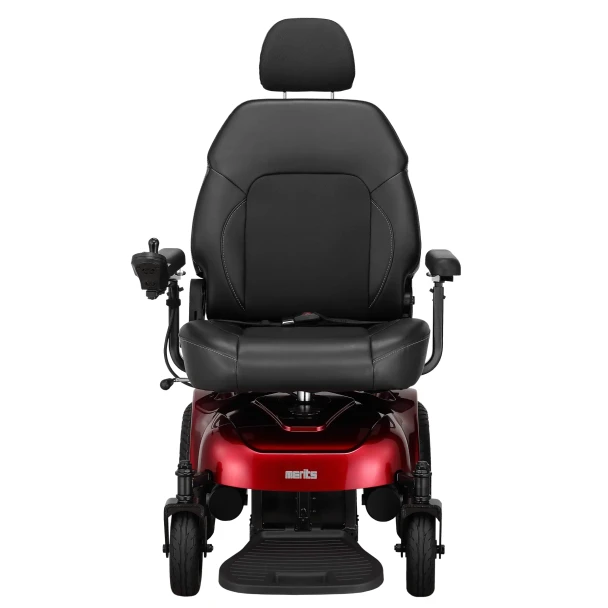 Merits Health Gemini Power Wheelchair, red, front