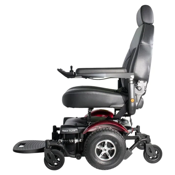 Merits Health Vision Super Power Wheelchair, red, side, left