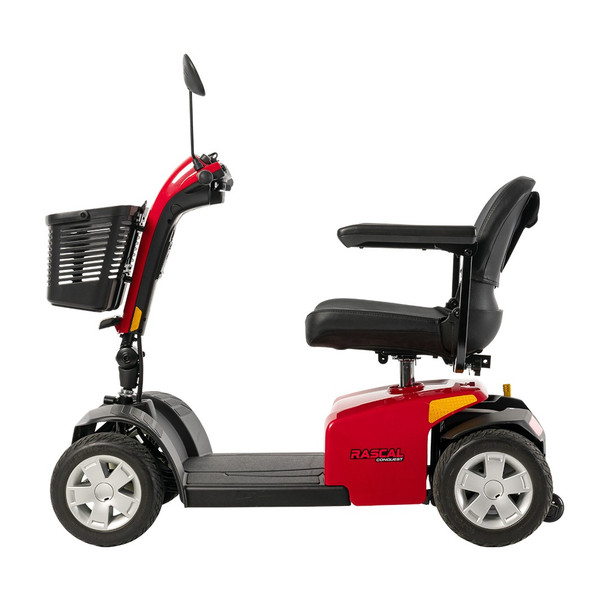 Mega Motion Rascal Conquest 4-Wheel Scooter, red, side