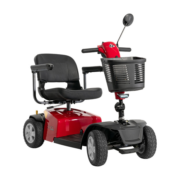 Mega Motion Rascal Conquest 4-Wheel Scooter, red, front 3/4