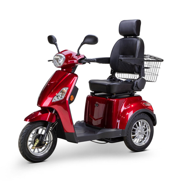 Bespoke Mobility Legacy 3-Wheel Scooter, red, front 3/4