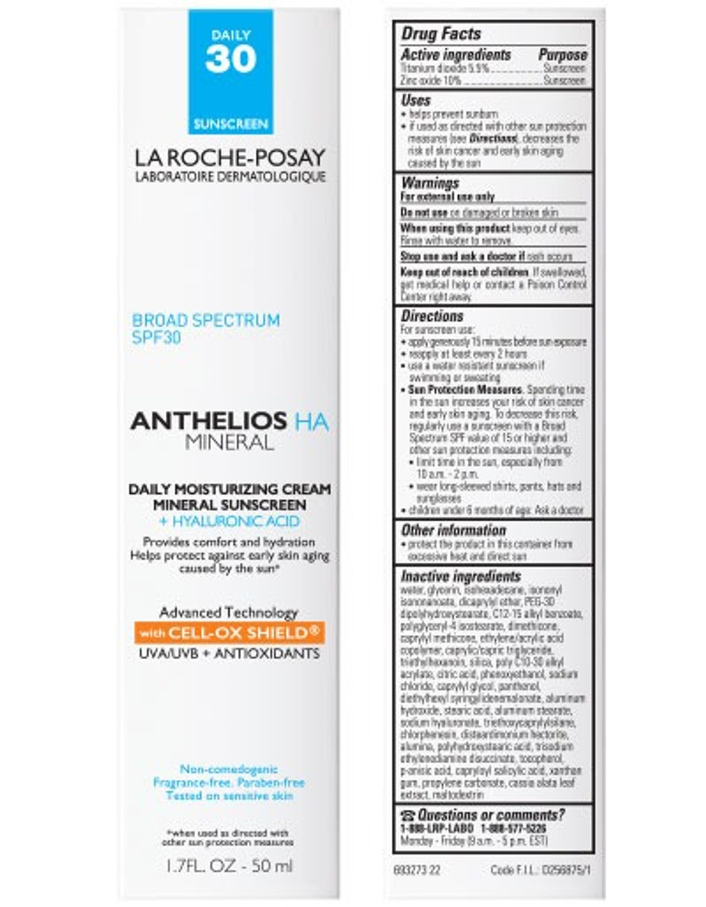 anthelios mineral spf moisturizer with hyaluronic acid