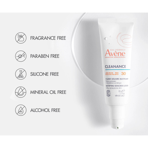 Avène Cleanance Mattifying Sunscreen Lotion SPF 30 1.7 oz - Skin Elite - preferences
