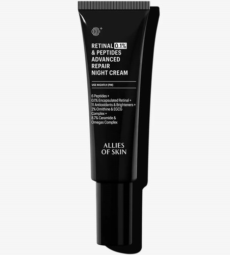 Allies of Skin Retinal 0.1% & Peptides Repair Night Cream 1.6 fl oz - SkinElite Allies of Skin Retinal 0.1% & Peptides Repair Night Cream 1.6 fl oz - SkinElite
