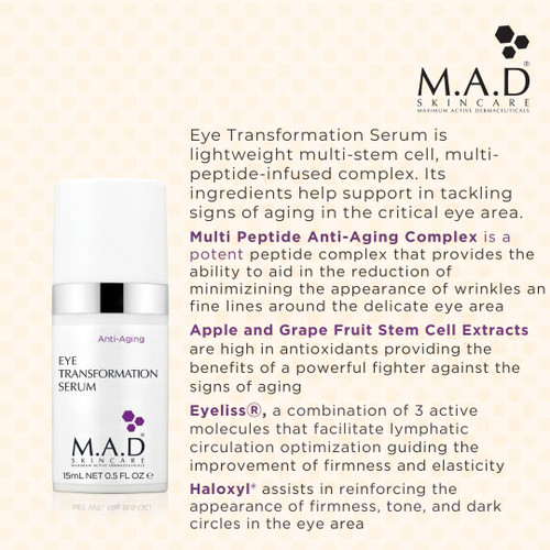 M.A.D Skincare Eye Transformation Serum 0.5 fl oz - Skin Elite - ingredients