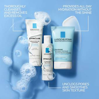 LA ROCHE-POSAY EFFACLAR MAT+ 9個セット La Roche-Posay Effaclar Daily Acne Essentials Kit | Skin Elite