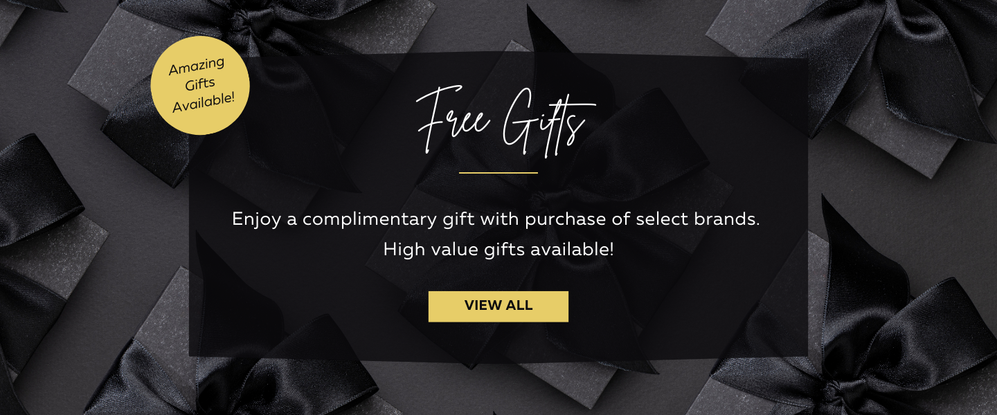 Free gifts available with purchase of select brands