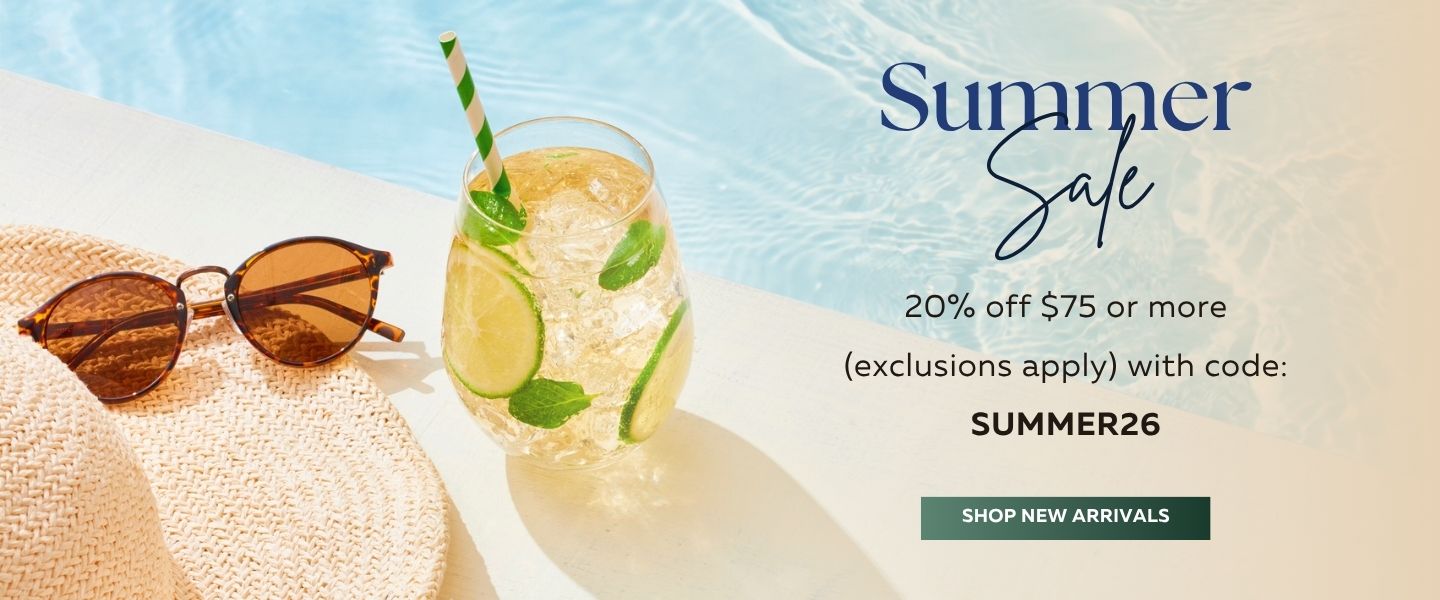 Summer Sale 20% off $75 or more with code SUMMER26
