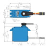 D646WP waterproof servo dimensions and specifications chart