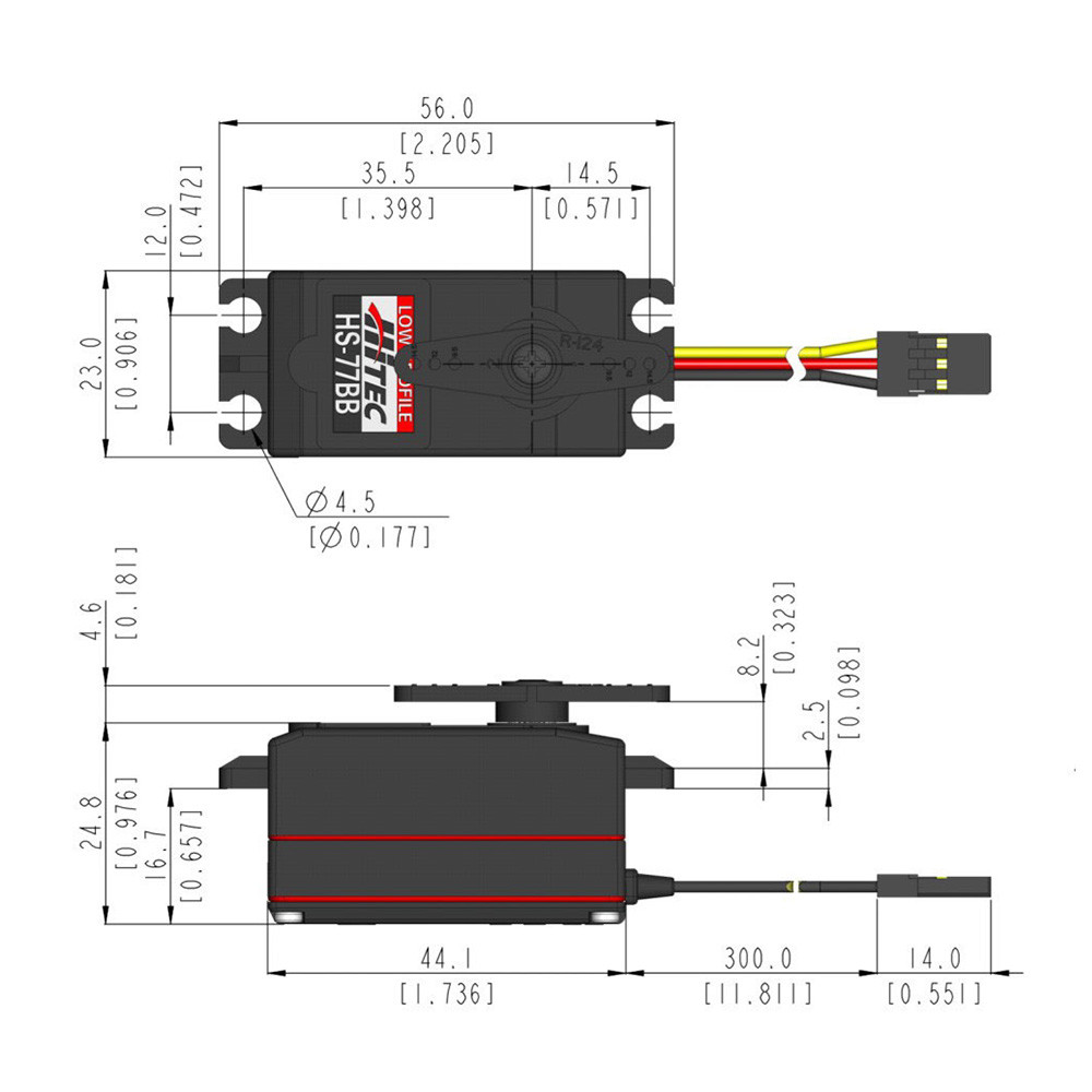 Hitec HS-77BB Low Profile Analog Servo for RC | Hitec RCD