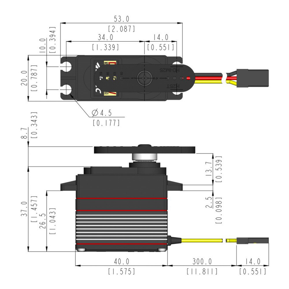 D955TW Wide Voltage Titanium Gear Power Servo | Hitec RCD