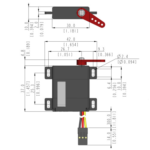 D145SW 24g Steel Gear Digital Slim Thin Wing Servo D145SW 24g Steel Gear Digital Slim Thin Wing Servo