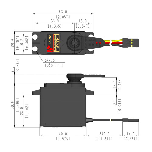 cadcad　　ハイドロエアレバー付き HS-5585MH SERVO RETAIL PACKAGE