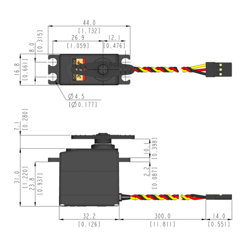 HS-5245MG 32g Cored Metal Gear 24T Digital Mini Servo HS-5245MG 32g Cored Metal Gear 24T Digital Mini Servo