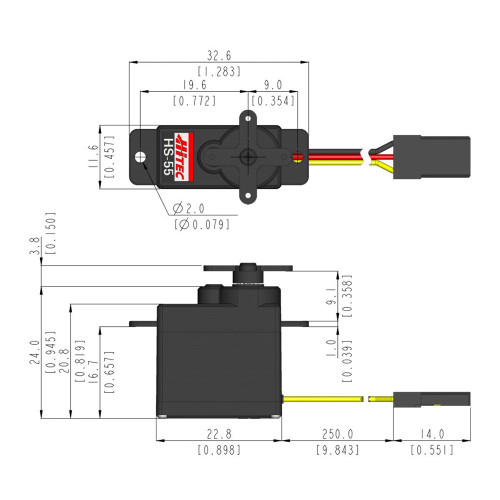 HS-55 8g Coreless Nylon Gear Analog Micro Servo HS-55 8g Coreless Nylon Gear Analog Micro Servo