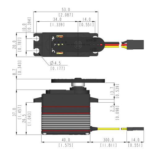 D954SW Wide Voltage Steel Gear 25T Digital Coreless Servo