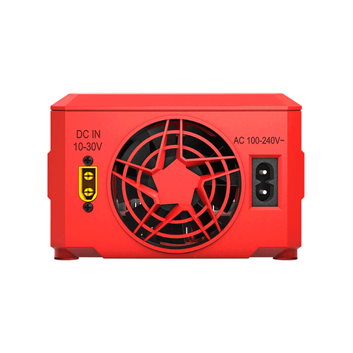 Hitec RDX2 800 charger rear panel with dual charging ports