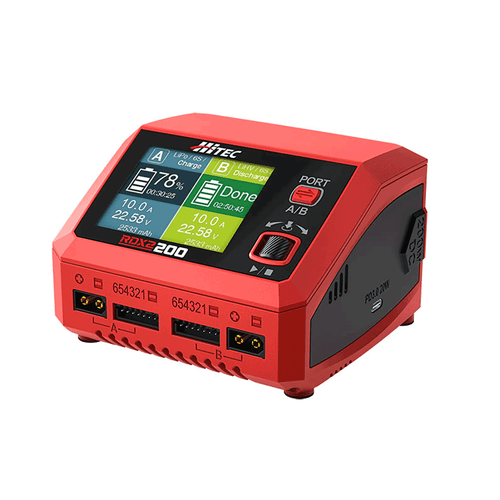 Hitec RCD RDX2 200 - Two Port 200W DC 100W AC Battery Charger