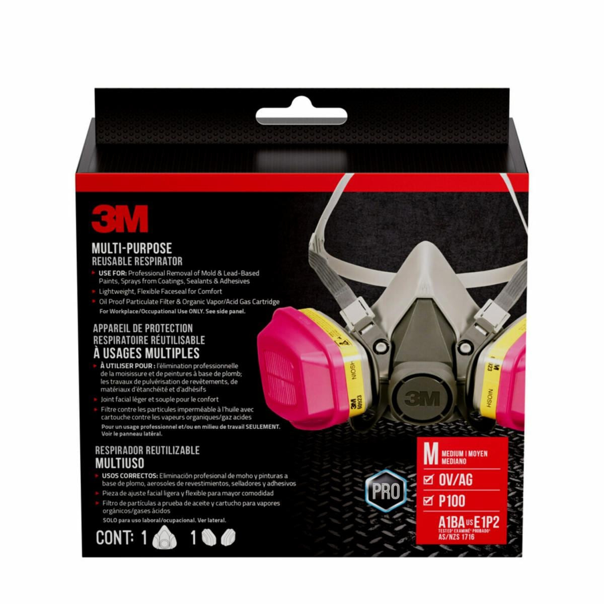 3M Performance Multi-Purpose Respirator 62023P1-DC, 1 each/pack, 4 ...